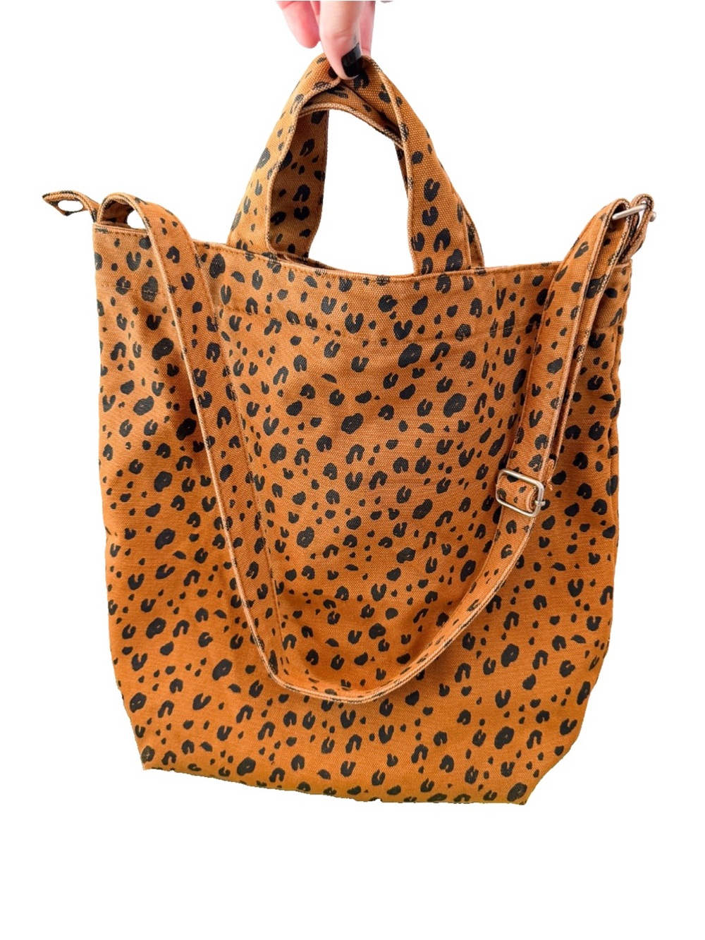 Baggu Duck Bag Shopper Canvas Tote Leopard Print Laptop Bag Machine Washable